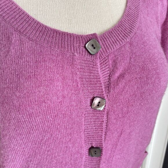 M&S Autograph Womens Cashmere Sweater Cardigan Orchid Purple Sz. M UK 12 - Picture 6 of 9